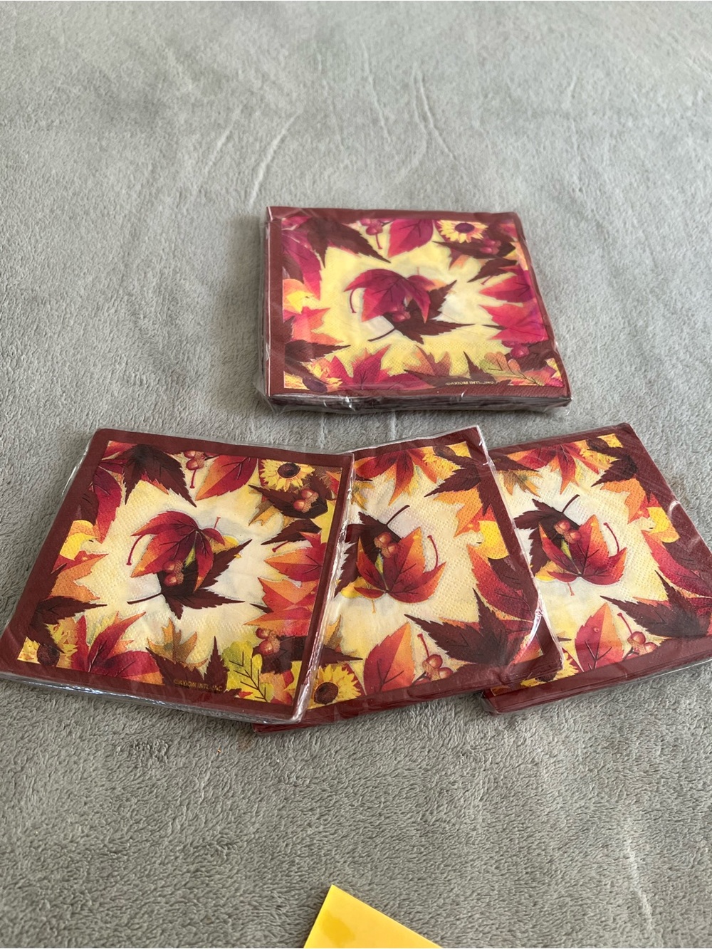 Amscan Fall Leaves Beverage Napkins - Red, Orange, Yellow, Brown